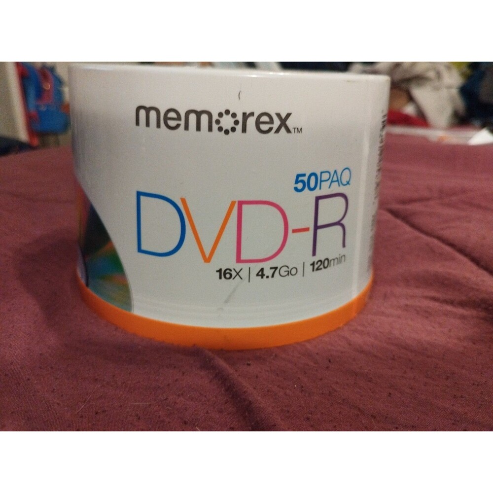Memorex DVD-R 50-Pack Spindle 4.7GB 16X 120 Minutes New Factory Sealed